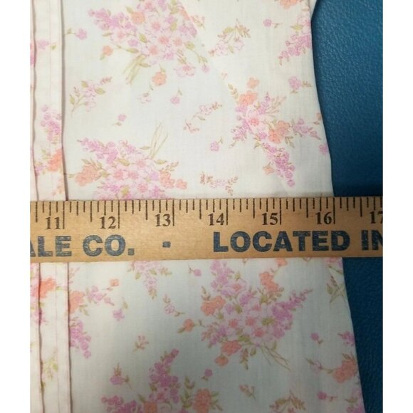 Lady Bird Pink Floral Vtg Zip Up Short Sleeve Shift Dress 1960s 1970s Feminine - Picture 11 of 11